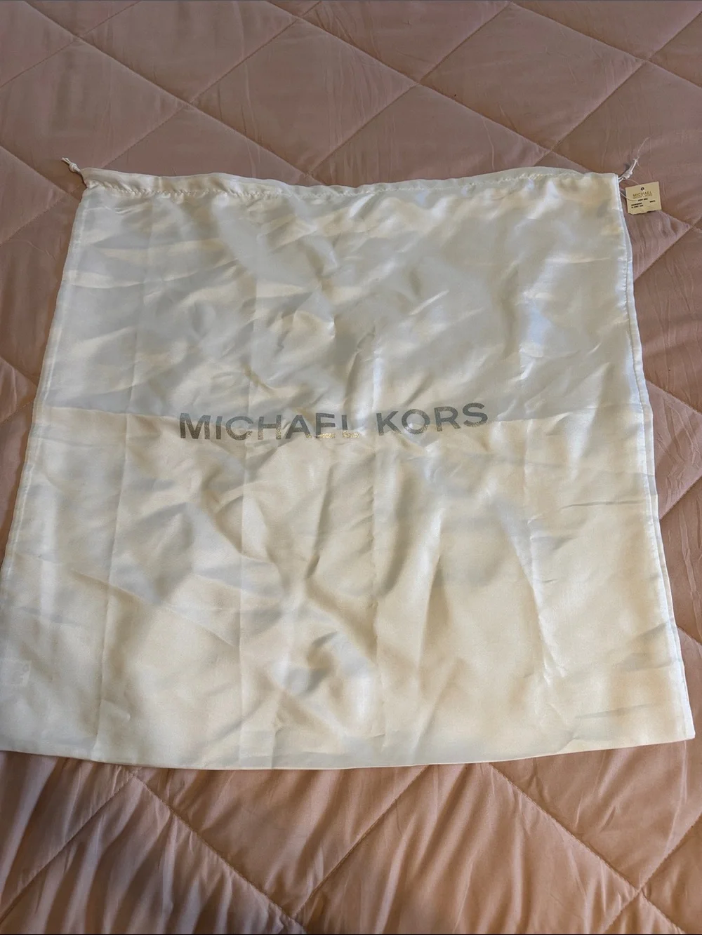 Michael Kors xl white Branded Drawstring Dust Pouch